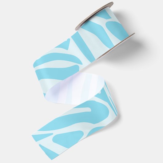 Blue Zebra Pattern Satinband (Rückseite)