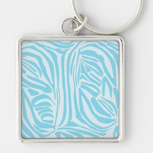 Blue Zebra Pattern Schlüsselanhänger (Vorne)