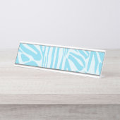 Blue Zebra Pattern Schreibtischnamensplakette (Vorderseite )