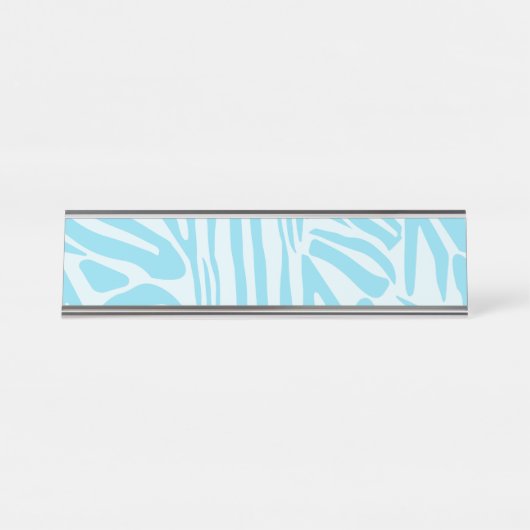 Blue Zebra Pattern Schreibtischnamensplakette (Vorderseite )