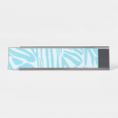 Blue Zebra Pattern Schreibtischnamensplakette (Vorderseite )