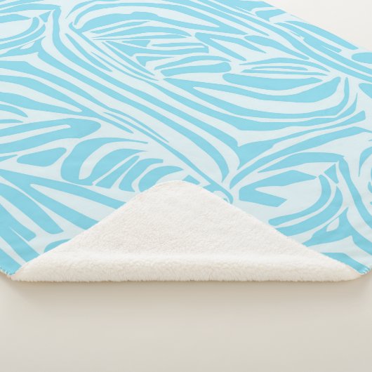 Blue Zebra Pattern Sherpadecke (3/4)