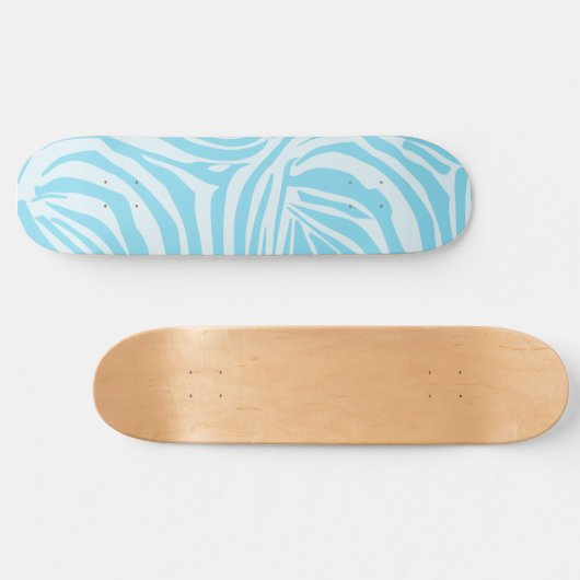 Blue Zebra Pattern Skateboard (Horizontal)