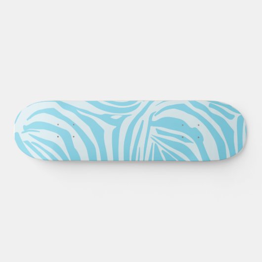 Blue Zebra Pattern Skateboard (Horizontal)