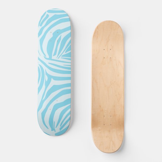 Blue Zebra Pattern Skateboard (Vorderseite)