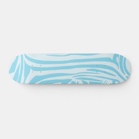 Blue Zebra Pattern Skateboard (Horizontal)