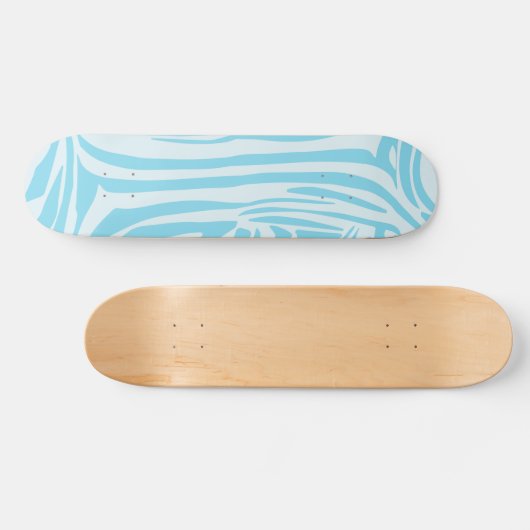 Blue Zebra Pattern Skateboard (Horizontal)