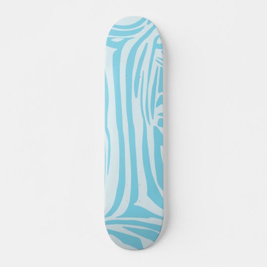 Blue Zebra Pattern Skateboard (Vorne)