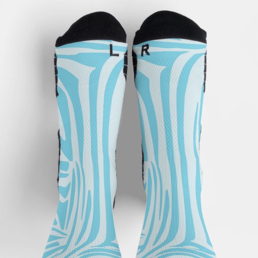 Blue Zebra Pattern Socken (Oben)