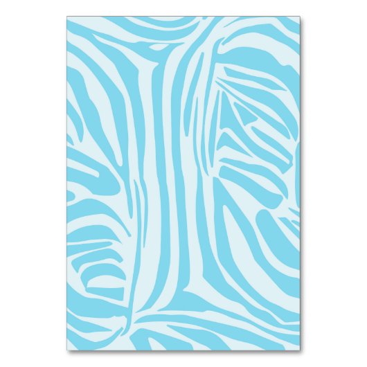 Blue Zebra Pattern Tischnummer (Vorderseite)