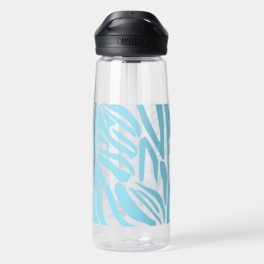 Blue Zebra Pattern Trinkflasche (Rückseite)
