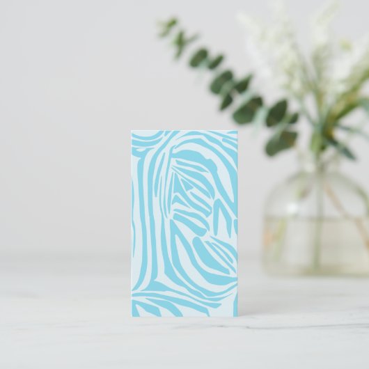Blue Zebra Pattern Visitenkarte (Stehend Vorderseite)