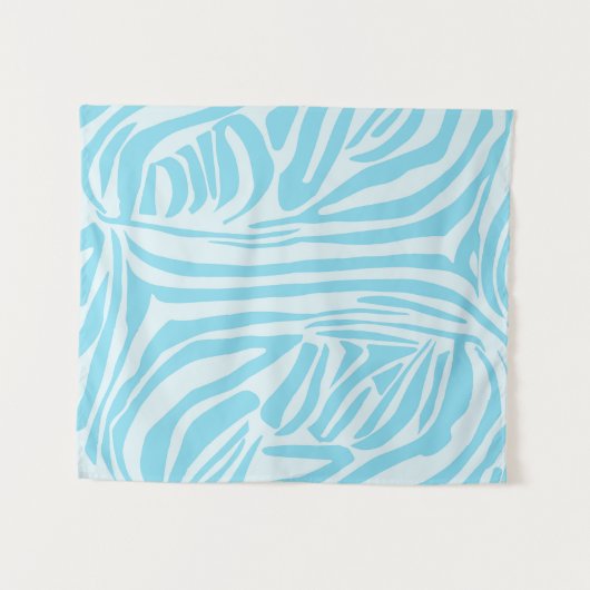 Blue Zebra Pattern Wandteppich (Vorderseite (Horizontal))