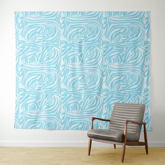 Blue Zebra Pattern Wandteppich (Beispiel (Horizontal))