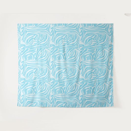 Blue Zebra Pattern Wandteppich (Vorderseite (Horizontal))