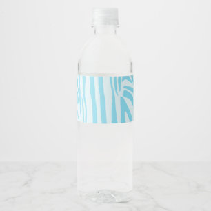 Blue Zebra Pattern Wasserflaschenetikett