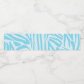 Blue Zebra Pattern Wasserflaschenetikett (Einzelnes Label)