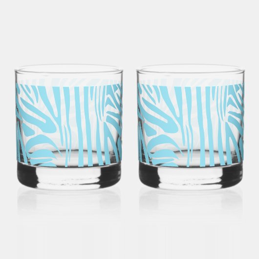 Blue Zebra Pattern Whiskyglas (Vorderseite)