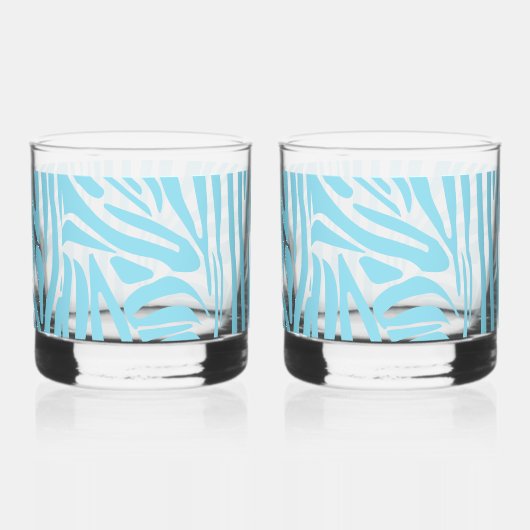 Blue Zebra Pattern Whiskyglas (Rückseite)