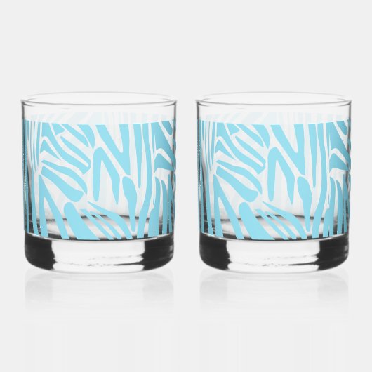 Blue Zebra Pattern Whiskyglas (Links)