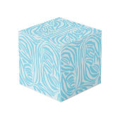 Blue Zebra Pattern Würfel (Rückseite Schrägansicht)