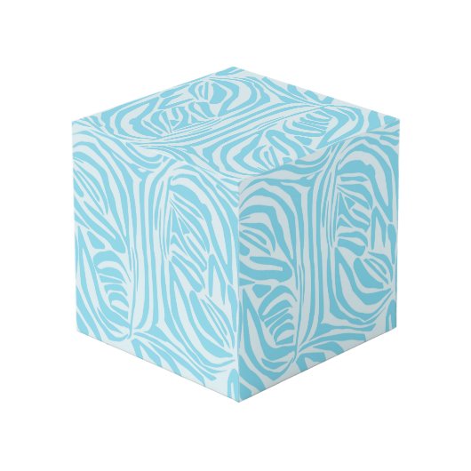 Blue Zebra Pattern Würfel (Rückseite Schrägansicht)