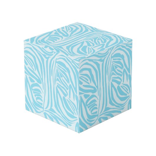 Blue Zebra Pattern Würfel (Vorderseite Schrägansicht)