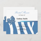 Blue Zebra Print Bridal Dusche Einladung (Vorne/Hinten)