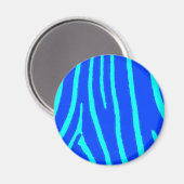Blue Zebra Print Magnet (Vorderseite/Rückseite)