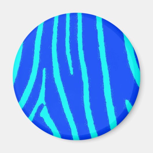 Blue Zebra Print Magnet (Vorne)