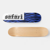 Blue Zebra Safari Streifen Skateboard (Horizontal)