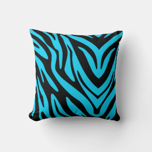 Blue Zebra Stripe Kissen