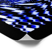 Blue Zebra Swirl Poster (Ecke)