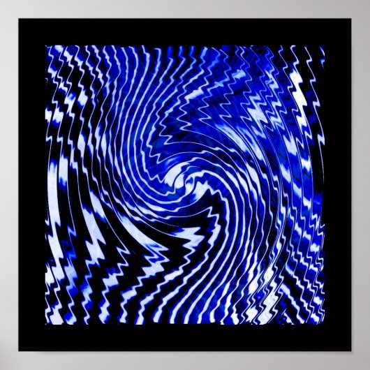 Blue Zebra Swirl Poster (Vorne)
