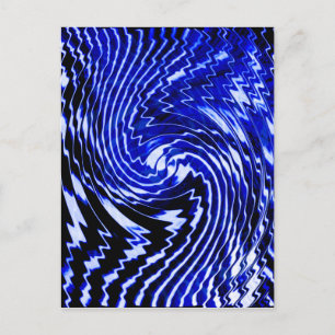 Blue Zebra Swirl Postkarte