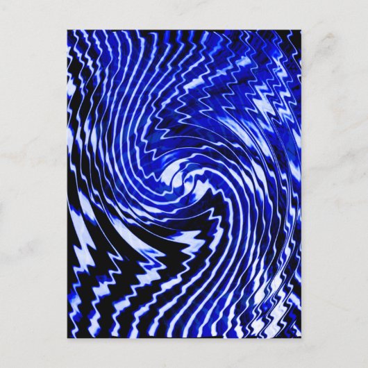 Blue Zebra Swirl Postkarte (Vorderseite)
