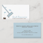 Blue Zeichnend Reinigungsservice Visitenkarte (Vorne/Hinten)