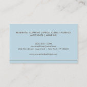 Blue Zeichnend Reinigungsservice Visitenkarte (Rückseite)