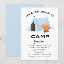 Blue Zent Camping Geburtstagsparty Einladung