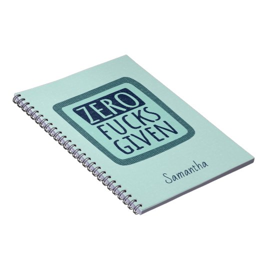 Blue Zero F*s schenkte Spiral-Notebook Notizblock (Rechte Seite)