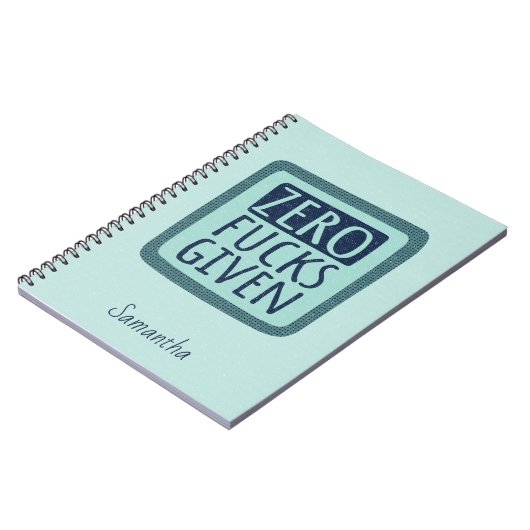 Blue Zero F*s schenkte Spiral-Notebook Notizblock (Linke Seite)
