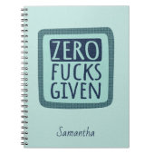 Blue Zero F*s schenkte Spiral-Notebook Notizblock (Vorderseite)