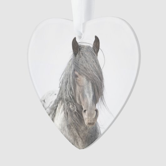 Blue Zeus Heart Wild Hoofbeats Ornament (Vorderseite)