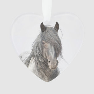Blue Zeus Heart Wild Hoofbeats Ornament