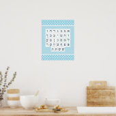 Blue Zickzack Alef Bet Poster (Küche)