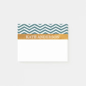 Blue Zickzack and Imitats Gold Fossil Post-it Klebezettel (Vorderseite)