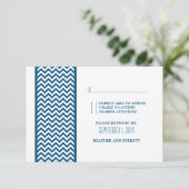 Blue Zickzack Border RSVP Karte (Stehend Vorderseite)