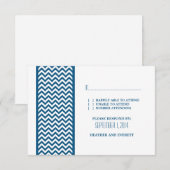 Blue Zickzack Border RSVP Karte (Vorne/Hinten)