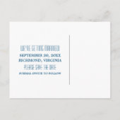 Blue Zickzack Border Save the Date Postkarte (Rückseite)