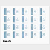 Blue Zickzack Border Save the Date Stickers (Blatt)
